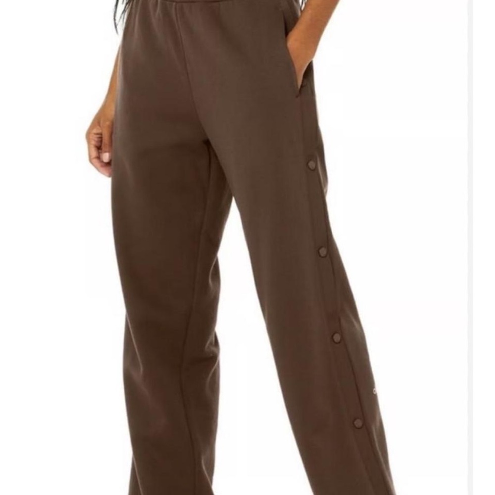 ALO Yoga Brown Swear Pants with Button Down